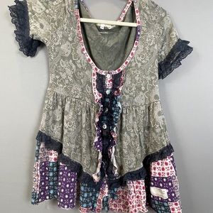 Designer Boutique layered boho top, Size small